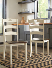 J&M Furniture - Ashley Furniture - Woodanville Dining Chair (Set of 2) - Dining Chair (Set of 2) / Cream/Brown - D335-01X2