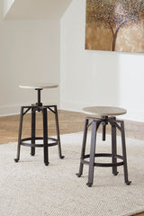 J&M Furniture - Ashley Furniture - Karisslyn Counter Height Stool (Set of 2) - Counter Height Stool (Set of 2) / Whitewash/Black - D336-024X2