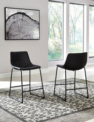 J&M Furniture - Ashley Furniture - Centiar Counter Height Bar Stool (Set of 2) - Counter Height Bar Stool (Set of 2) / Black - D372-624X2