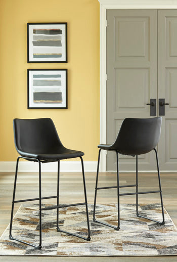 J&M Furniture - Ashley Furniture - Centiar Pub Height Bar Stool (Set of 2) - Pub Height Bar Stool (Set of 2) / Black - D372-630X2