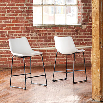 J&M Furniture - Ashley Furniture - Centiar Counter Height Bar Stool (Set of 2) - Counter Height Bar Stool (Set of 2) / White - D372-724X2