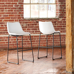 J&M Furniture - Ashley Furniture - Centiar Pub Height Bar Stool (Set of 2) - Pub Height Bar Stool (Set of 2) / White - D372-730X2