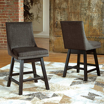J&M Furniture - Ashley Furniture - Tallenger Counter Height Bar Stool (Set of 2) - Counter Height Bar Stool (Set of 2) / Dark Gray - D380-624X2