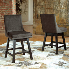 J&M Furniture - Ashley Furniture - Tallenger Counter Height Bar Stool (Set of 2) - Counter Height Bar Stool (Set of 2) / Dark Gray - D380-624X2