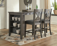 J&M Furniture - Ashley Furniture - Caitbrook Counter Height Dining Table and 2 Barstools - Counter Height Dining Table and 2 Barstools / Gray - D388D5
