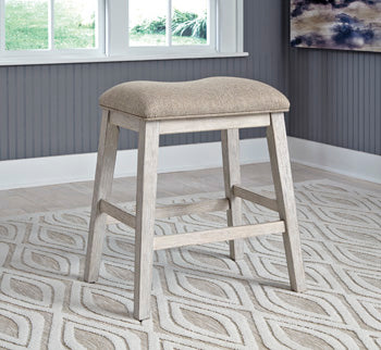J&M Furniture - Ashley Furniture - Skempton Counter Height Bar Stool (Set of 2) - Counter Height Bar Stool (Set of 2) / White/Light Brown - D394-024X2