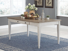 J&M Furniture - Ashley Furniture - Skempton Dining Table - RECT DRM Table w/Storage / White/Light Brown - D394-25