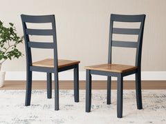 J&M Furniture - Ashley Furniture - Gesthaven Dining Chair (Set of 2) - Dining Chair (Set of 2) / Natural/Blue - D399-01X2
