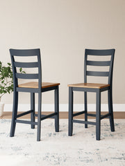 J&M Furniture - Ashley Furniture - Gesthaven Counter Height Barstool (Set of 2) - Counter Height Barstool (Set of 2) / Natural/Blue - D399-124X2