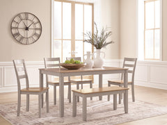J&M Furniture - Ashley Furniture - Harperfeld Dining Table and 4 Chairs and Bench (Set of 6) - Dining Room Table Set (6/CN) - PCD403-325