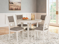 J&M Furniture - Ashley Furniture - Erinberg Dining Table and 4 Chairs (Set of 5) - Dining Room Table Set (5/CN) / Antique White - D423-225