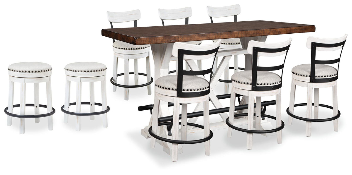 J&M Furniture - Ashley Furniture - Valebeck Counter Height Dining Table and 8 Barstools - Counter Height Dining Table and 8 Barstools - D546D30
