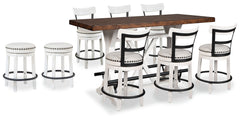 J&M Furniture - Ashley Furniture - Valebeck Counter Height Dining Table and 8 Barstools - Counter Height Dining Table and 8 Barstools - D546D30