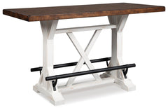Valebeck Counter Height Dining Table, 6 Barstools and Server