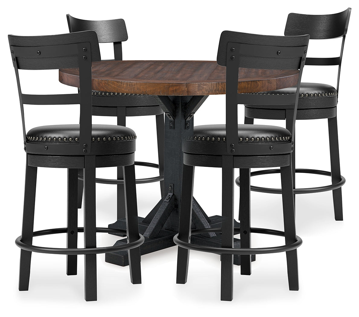 J&M Furniture - Ashley Furniture - Valebeck Counter Height Table and 4 Barstools - Counter Height Table and 4 Barstools - D546D25