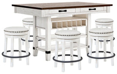 J&M Furniture - Ashley Furniture - Valebeck Counter Height Dining Table and 6 Barstools - Counter Height Dining Table and 6 Barstools - D546D33