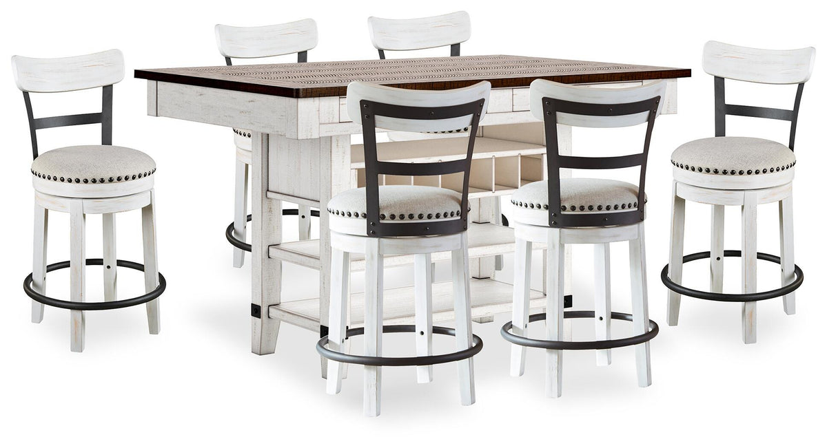 J&M Furniture - Ashley Furniture - Valebeck Counter Height Dining Table and 6 Chairs - Counter Height Dining Table and 6 Chairs - D546D35