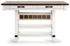 Valebeck Counter Height Dining Table and 6 Barstools