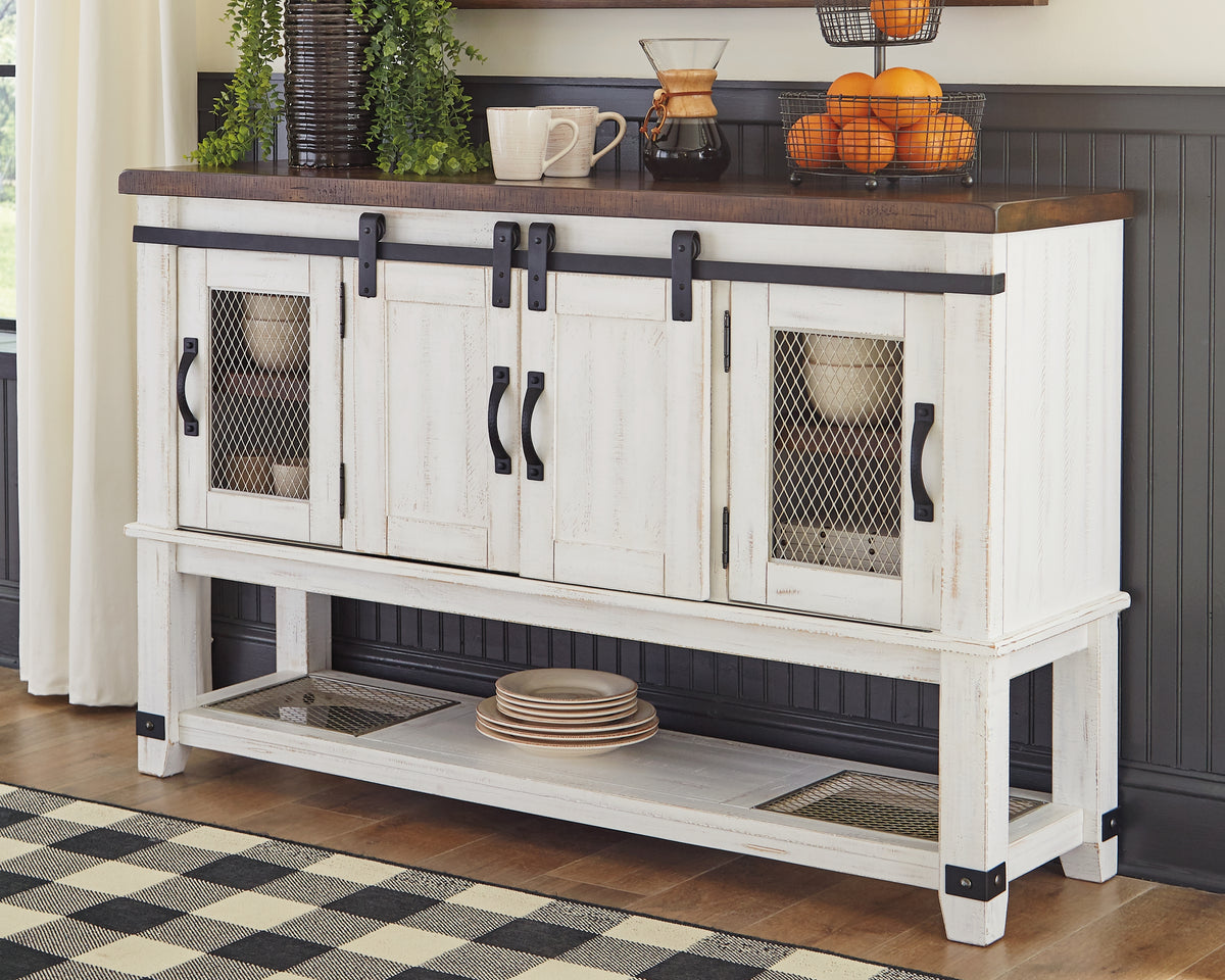 J&M Furniture - Ashley Furniture - Valebeck Dining Server - Dining Room Server / White/Brown - D546-60