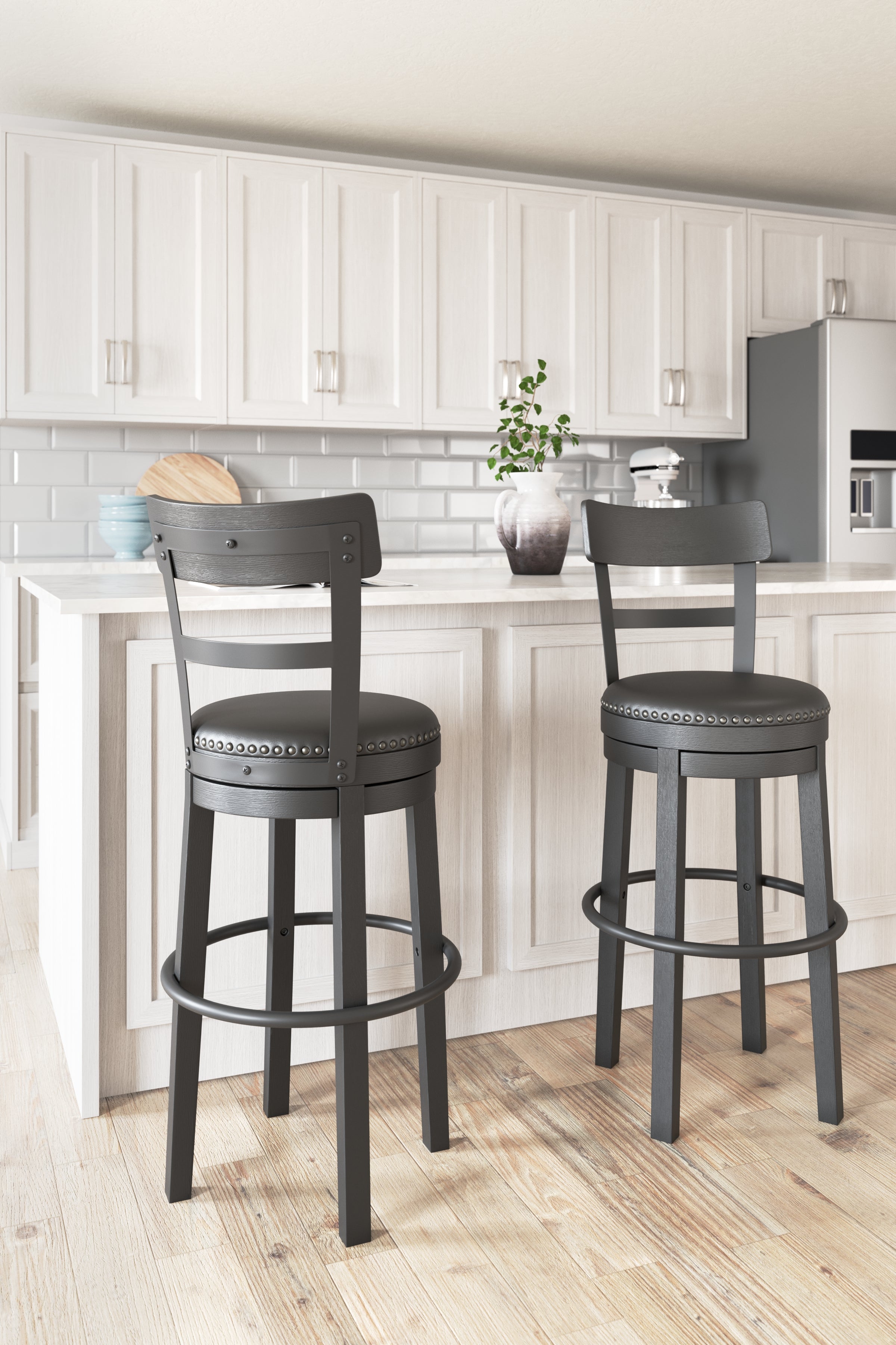J&M Furniture - Ashley Furniture - Valebeck Bar Height Bar Stool (Set of 2) - Bar Height Bar Stool (Set of 2) / Multi - D546-630X2
