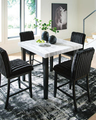 Mervannie Counter Height Dining Table and 4 Barstools