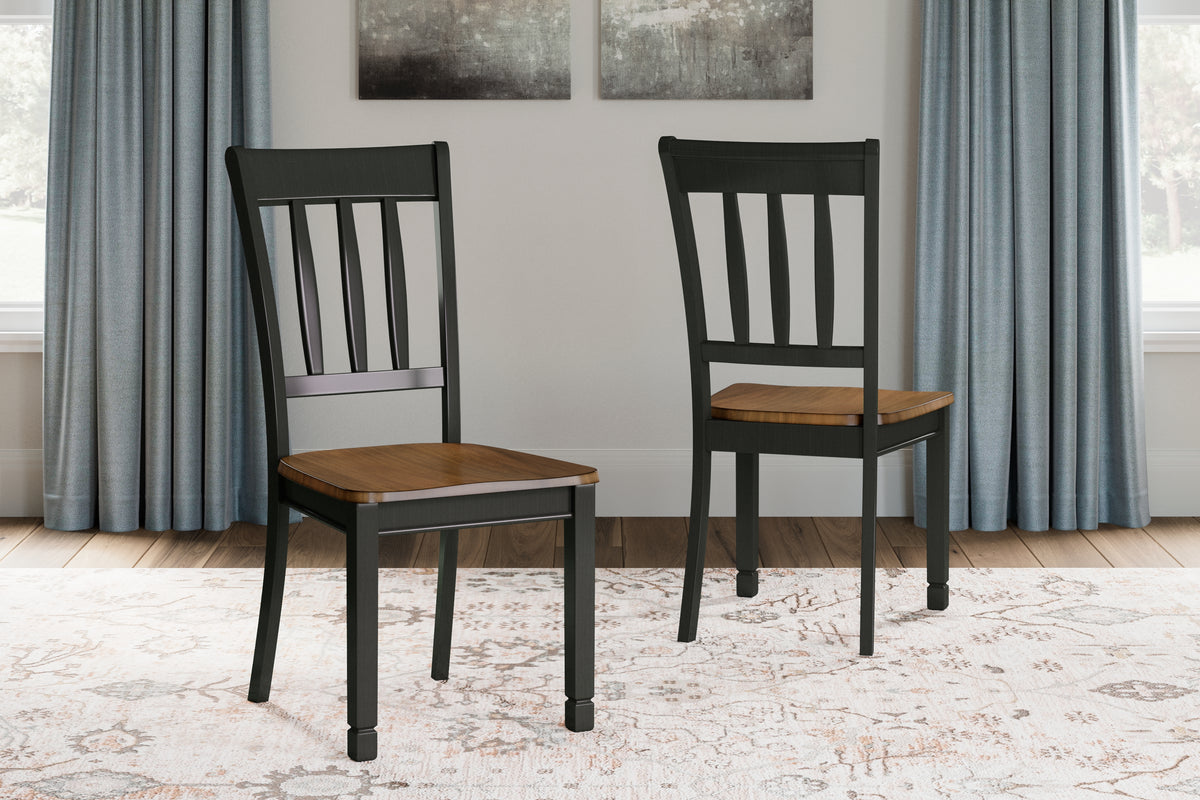 J&M Furniture - Ashley Furniture - Owingsville Dining Chair (Set of 2) - Dining Chair (Set of 2) / Black/Brown - D580-02X2