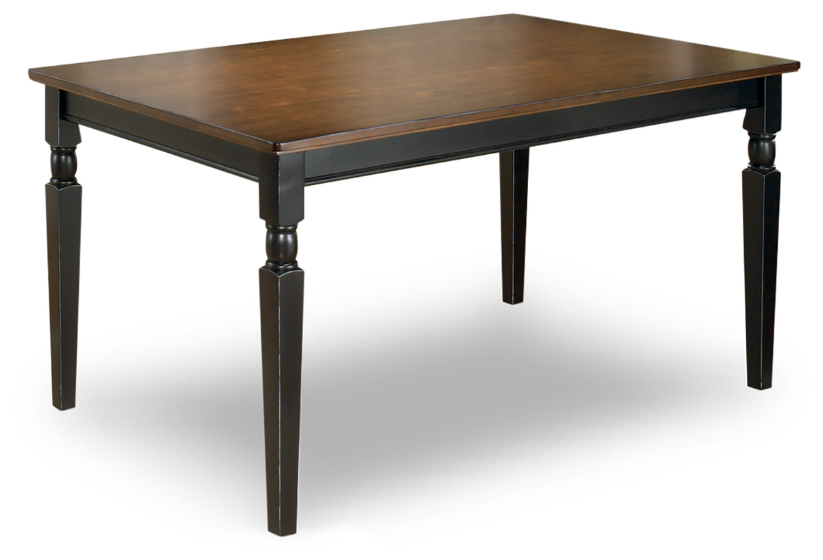 J&M Furniture - Ashley Furniture - Owingsville Dining Table - Rectangular Dining Room Table / Black/Brown - D580-25