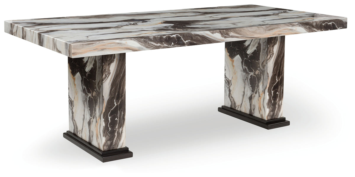 J&M Furniture - Ashley Furniture - Jeshina Dining Table - Dining Table / Dark Brown/Beige - PCD581D4