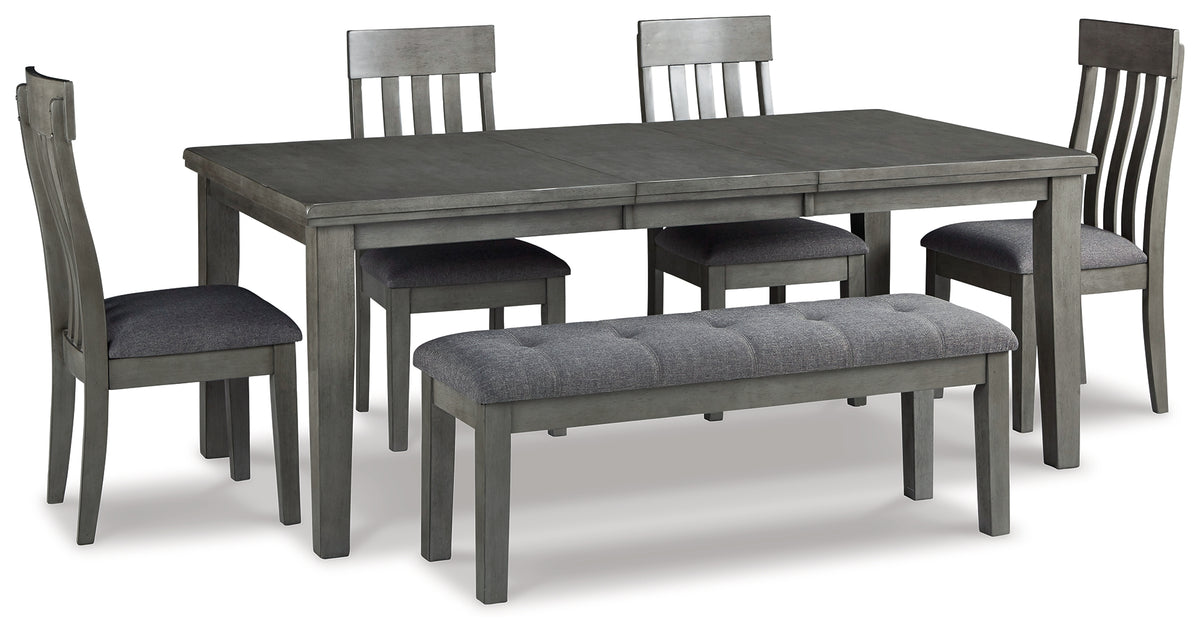 J&M Furniture - Ashley Furniture - Hallanden Dining Table, 4 Chairs, and Bench - Dining Table, 4 Chairs, and Bench - D589D2
