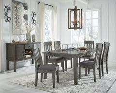 J&M Furniture - Ashley Furniture - Hallanden Dining Table, 6 Chairs and Server - Dining Table, 6 Chairs and Server - D589D5