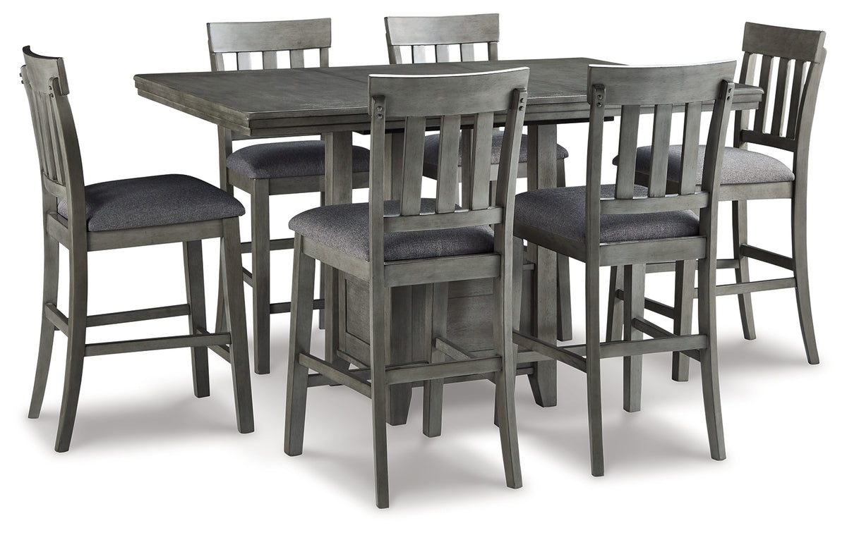 J&M Furniture - Ashley Furniture - Hallanden Counter Height Dining Table and 6 Barstools - Counter Height Dining Table and 6 Barstools - D589D4