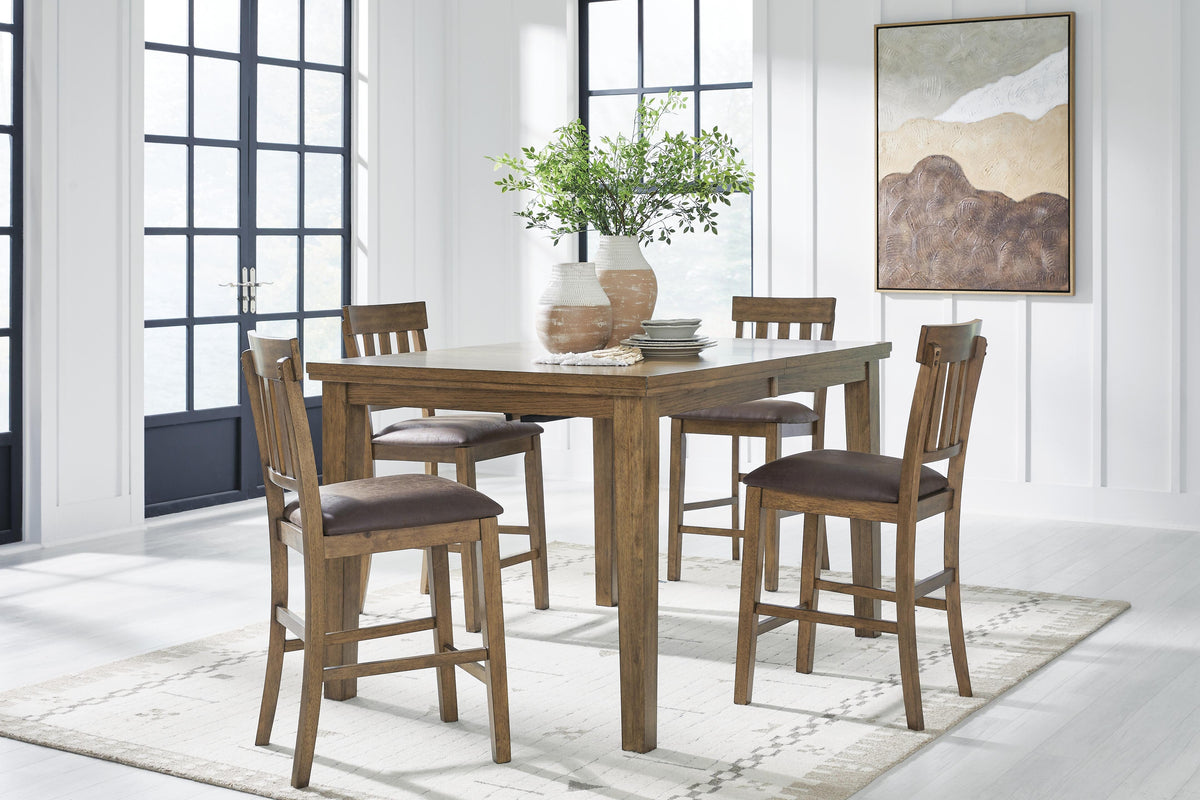 J&M Furniture - Ashley Furniture - Urbinforte Counter Height Extension Dining Table and 4 Barstools - Counter Height Extension Dining Table and 4 Barstools - PCD592D3