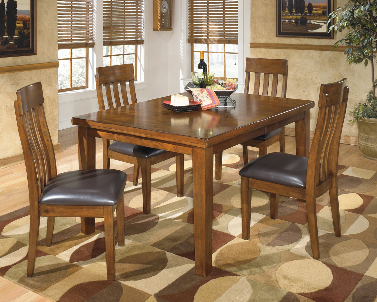 J&M Furniture - Ashley Furniture - Ralene Dining Table with 4 Chairs - Dining Table with 4 Chairs / Medium Brown - D594D6