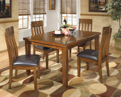 J&M Furniture - Ashley Furniture - Ralene Dining Table with 4 Chairs - Dining Table with 4 Chairs / Medium Brown - D594D6