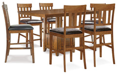 J&M Furniture - Ashley Furniture - Ralene Counter Height Dining Table and 6 Barstools - Counter Height Dining Table and 6 Barstools - D594D5