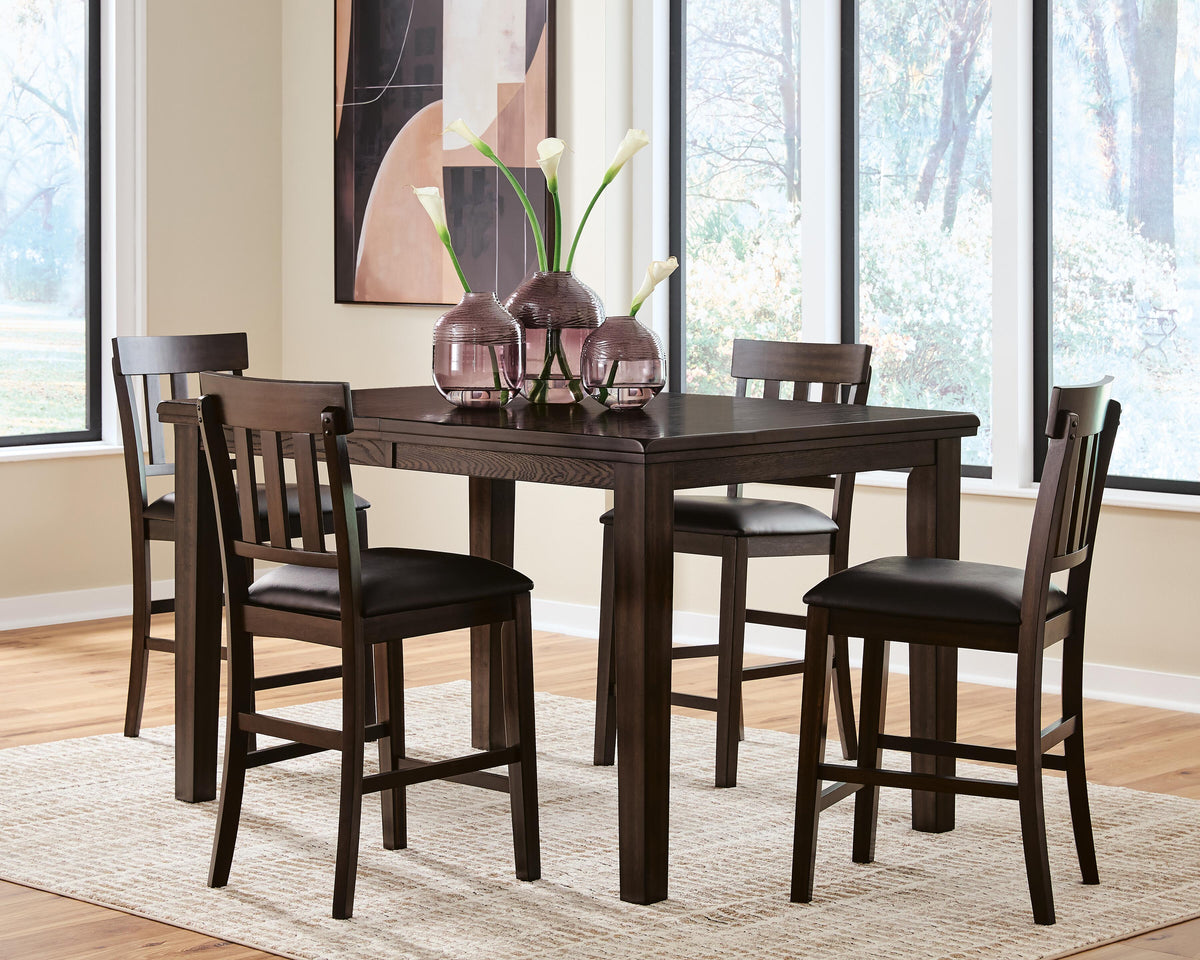 J&M Furniture - Ashley Furniture - Haddigan Counter Height Dining Table and 4 Barstools - Counter Height Dining Table and 4 Barstools - D596D9