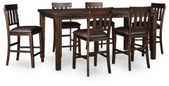 J&M Furniture - Ashley Furniture - Haddigan Counter Height Dining Table and 6 Barstools - Counter Height Dining Table and 6 Barstools - D596D11