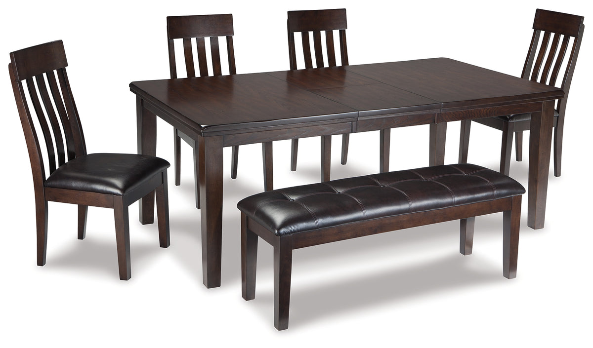 J&M Furniture - Ashley Furniture - Haddigan Dining Table with 4 Chairs and Bench - Dining Table with 4 Chairs and Bench / Dark Brown - D596D2