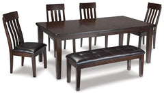 J&M Furniture - Ashley Furniture - Haddigan Dining Table with 4 Chairs and Bench - Dining Table with 4 Chairs and Bench / Dark Brown - D596D2