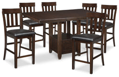 J&M Furniture - Ashley Furniture - Haddigan Counter Height Dining Table and 6 Barstools - Counter Height Dining Table and 6 Barstools - D596D7