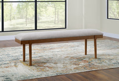 J&M Furniture - Ashley Furniture - Lyncott 59" Upholstered Dining Bench - Large UPH Dining Room Bench / Gray/Brown / 59"W x 15"D x 20"H - D615-00