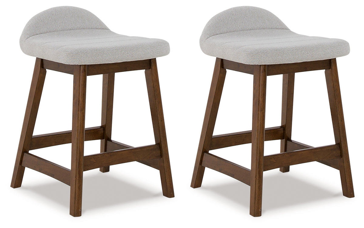 J&M Furniture - Ashley Furniture - Lyncott Counter Height Bar Stool (Set of 2) - Counter Height Bar Stool (Set of 2) / Light Gray/Brown - D615-124X2