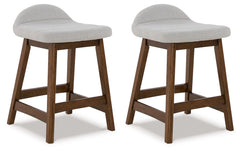 J&M Furniture - Ashley Furniture - Lyncott Counter Height Bar Stool (Set of 2) - Counter Height Bar Stool (Set of 2) / Light Gray/Brown - D615-124X2
