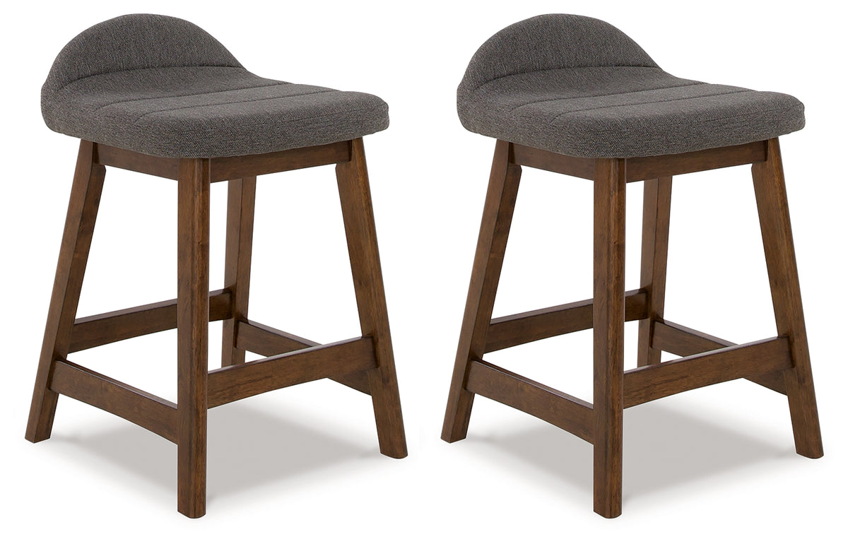 J&M Furniture - Ashley Furniture - Lyncott Counter Height Bar Stool (Set of 2) - Counter Height Bar Stool (Set of 2) / Charcoal/Brown - D615-224X2