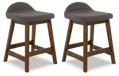 J&M Furniture - Ashley Furniture - Lyncott Counter Height Bar Stool (Set of 2) - Counter Height Bar Stool (Set of 2) / Charcoal/Brown - D615-224X2