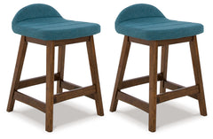 J&M Furniture - Ashley Furniture - Lyncott Counter Height Bar Stool (Set of 2) - Counter Height Bar Stool (Set of 2) / Blue/Brown - D615-324X2