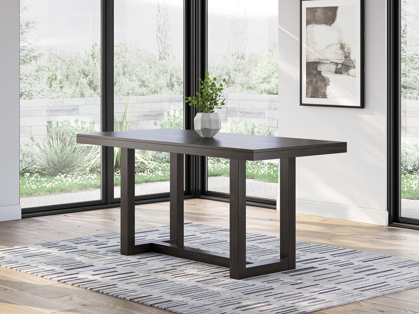 J&M Furniture - Ashley Furniture - Neymorton Counter Height Dining Table - RECT Dining Room Counter Table / Dark Grayish Brown - D618-13