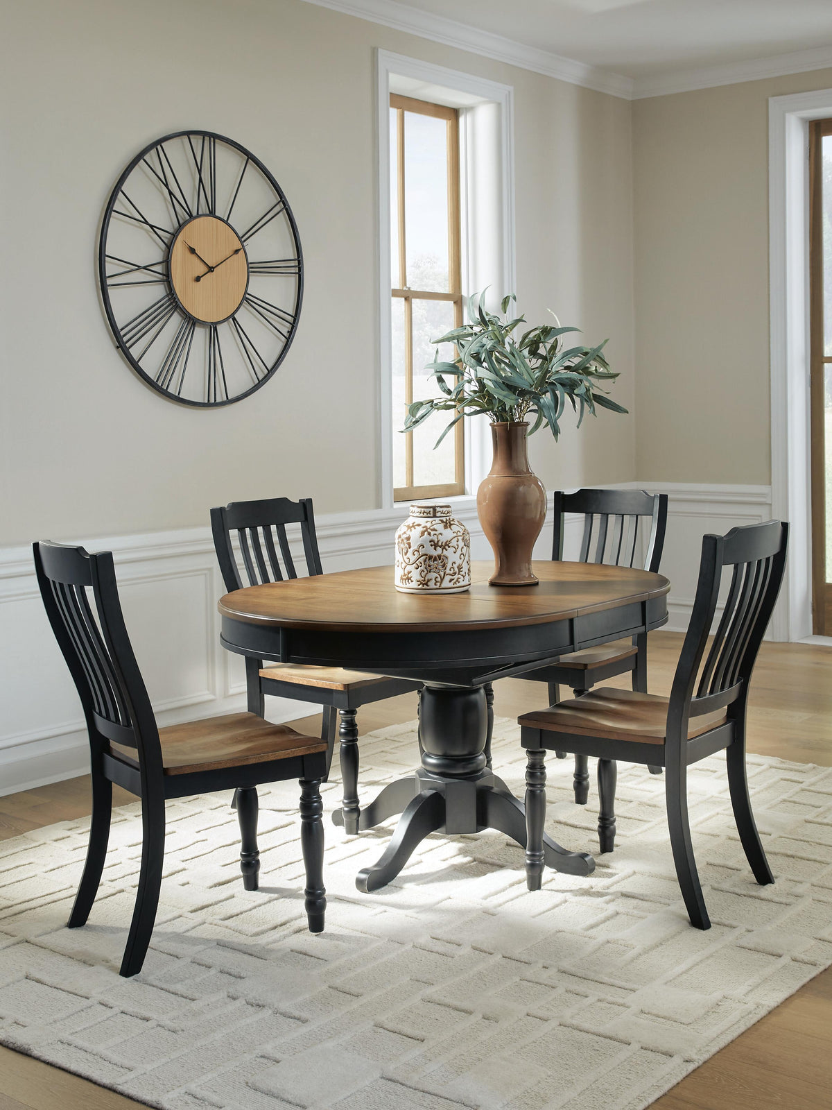 J&M Furniture - Ashley Furniture - Clorazi Extension Dining Table and 4 Chairs - Extension Dining Table and 4 Chairs - PCD619D2