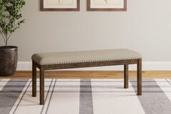 J&M Furniture - Ashley Furniture - Moriville Dining Bench - Upholstered Bench / Beige / 48"W x 17"D x 20"H - D631-00