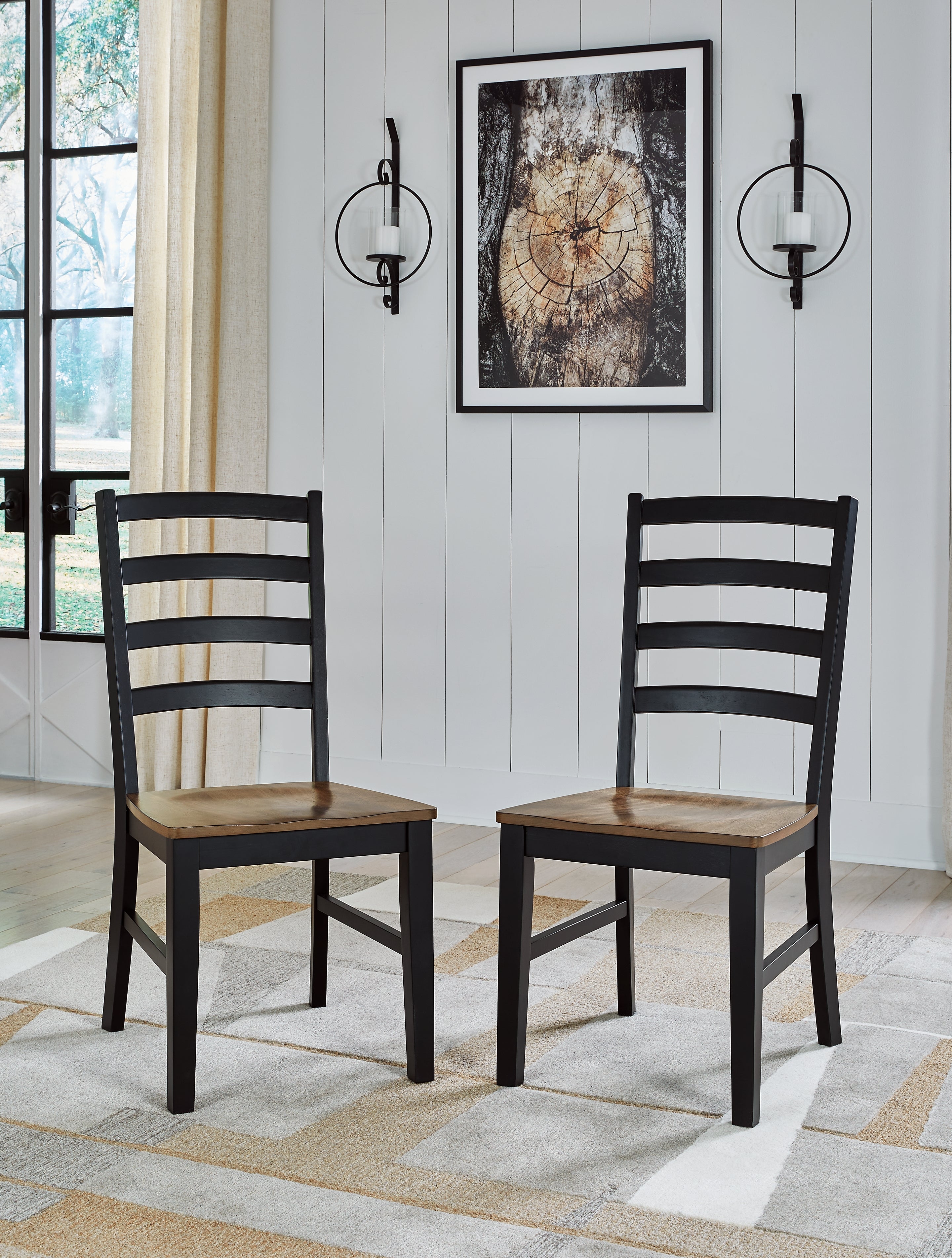J&M Furniture - Ashley Furniture - Wildenauer Dining Chair (Set of 2) - Dining Chair (Set of 2) / Brown/Black - D634-01X2